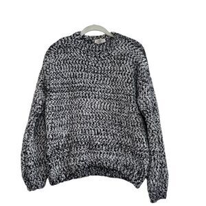 Yes Lola Black & White Chenille/Eyelash Sweater S